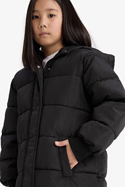 DeFacto Дівчача водонепроникна куртка з капюшоном і блискавкою E7031A825AU