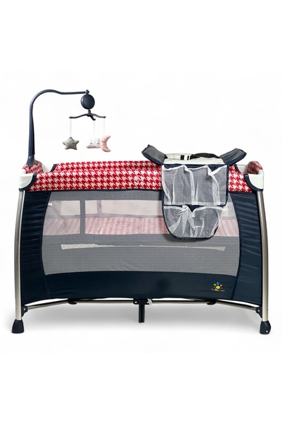 ALBADER Baby Playpen Two-Level, Baby Crib and Playpen with Changing Table, Foldable Portable Baby Bed