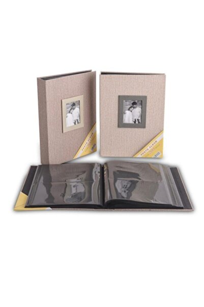 Angelphoto ألبوم صور مقاس 10 × 15 سم 200 قطن منقوش (كريمي)