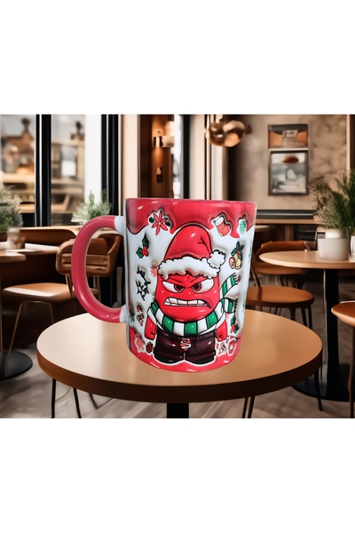 Mugs and love Ters yüz öfke christmas baskı porselen kupa