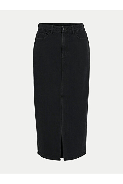 VILA Γυναικεία Φούστα Τζιν 14099736 Μαύρη