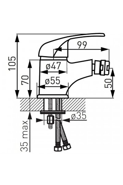 FERRO Vasto bidet stand mixer