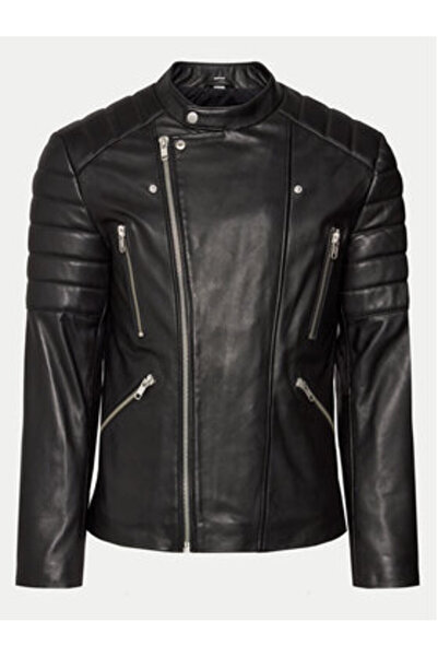 Serge Pariente Ανδρικό Δερμάτινο Μπουφάν GLADIATOR Μαύρο