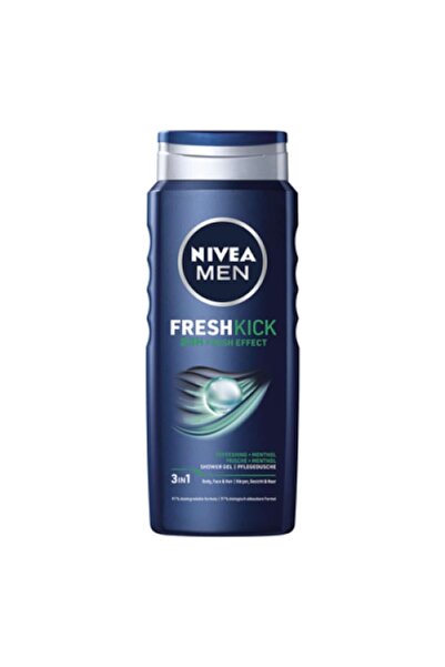 NIVEA Set Gel de Dus Men Fresh Kick, cu Mentol, 2 Bucati x 500 ml