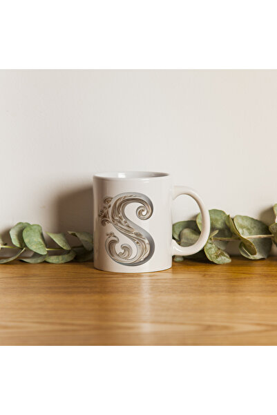 Kupa كوب بحرف S، مونوغرام 330 مل - تصميم باروكي منحوت