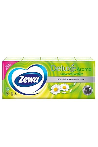 Zewa Set of 3 X nasal wipes, Zewa, De Luxe Camomile, 3 layers, 10 pieces