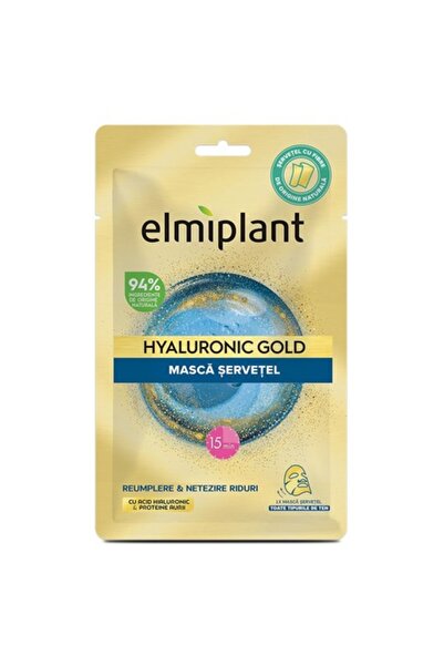 ELMIPLANT Set 4 x Masca Servetel Hyaluronic Gold, 25 ml