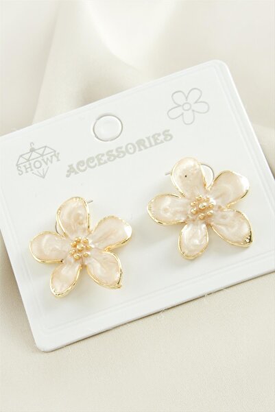 CT STONES Flower Enamel Metal Earrings
