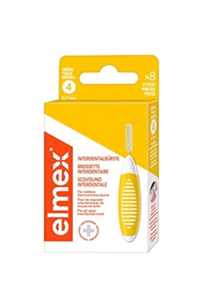 Elmex Set 8 periuțe interdentare, Elmex, spirală cu fibre moi, galbene