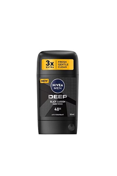 NIVEA Set 3 x Deodorant Stick for Men, Deep Black, 50 ml