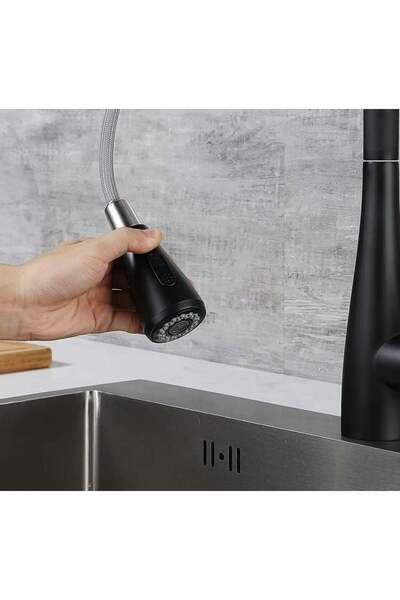 Fause Spiral Sink Faucet Pull down 3 Function Black Kte125-B