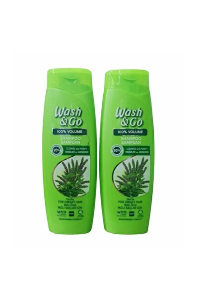 WASH&GO Set 2 x Shampoo for Oily Hair with Herbal Extracts, 360 ml