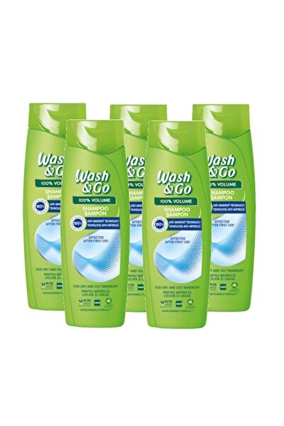 WASH&GO Șampon anti-mătreață Wash & Go pentru toate tipurile de păr, 5 x 360 ml