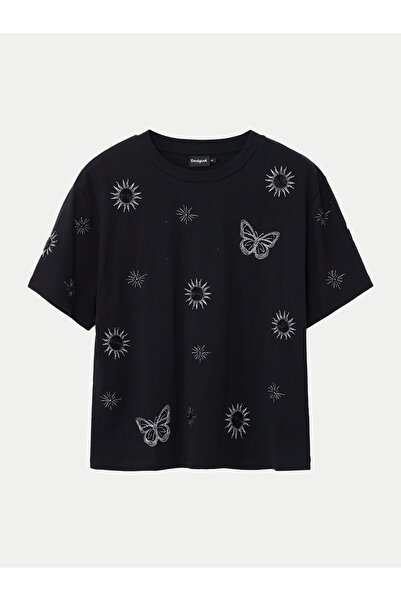 Desigual Γυναικείο T-Shirt 24WWTK96 Μαύρο