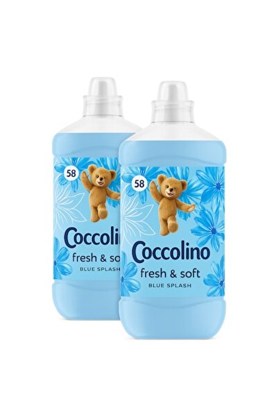 Coccolino Pachet Promotional Coccolino: 2x Balsam de rufe Fresh & Soft Blue Splash, 58 spalari, 1.45L