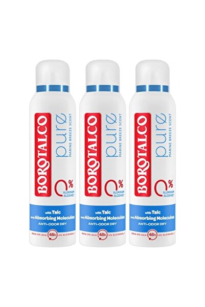 Borotalco Pachet 3 x Deodorant Spray Borotalco, Pure Green Tea and Lime Scent, 150 ml