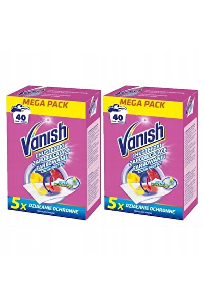 Vanish Set 2 Cutii Servetele pentru indepartarea culorii, Vanish, 80 spalari