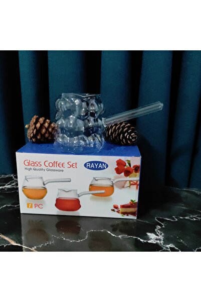 ORTAKÖY CENNETİ Heat-Resistant Glass Coffee Pot Grape Model 400 Cc Volume Height 9 cm Mouth 7 cm Handle 10 cm