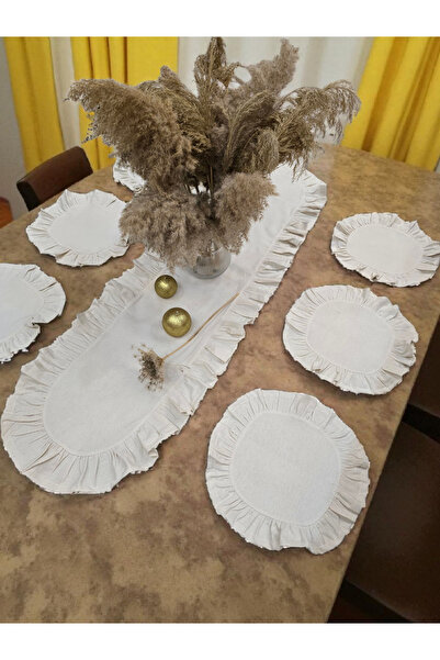 Nöşre Design طقم سفرة بوهيمي الطراز من 7 قطع من رانر أمريكي