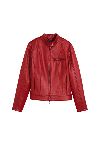 Desigual Γυναικείο Δερμάτινο Μπουφάν 25SWEW46 Κόκκινο