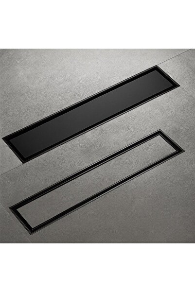 Fause Komple Çelik Seramik Uyumlu Ankastre Lineer Duş Kanalı 40 cm Siyah KSZ1...