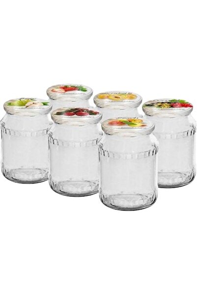 Browin Set 6 jars with lids, Browin, 720ml, Fi 82/6, Glass/Metal, Transparent/Multicolor