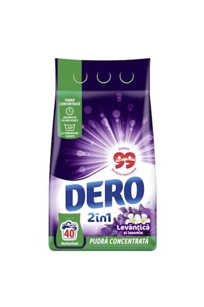 Dero Detergent de rufe automat 2 în 1 lavandă și iasomie 40 spălări 3 kg