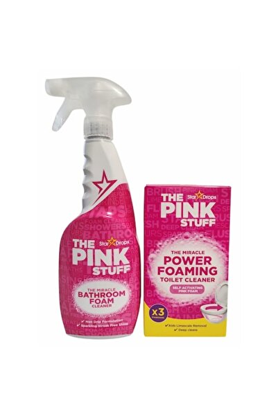 THE PINK STUFF spray spumant pentru baie 750 ml și pudră spumantă pentru vasul de toaletă 3x100g