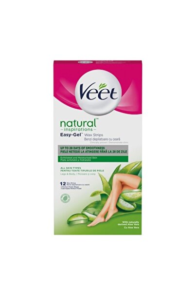 Veet Pachet de 3 benzi de ceară pentru corp Easy Gel - Potrivite pentru toate tipurile de piele - 12 bucăți