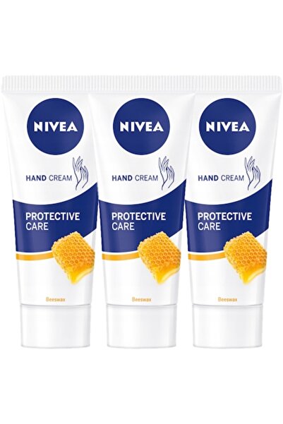 NIVEA Set 3 Hand Creams Protective Care with Beeswax, for All Skin Types, 3x75ml