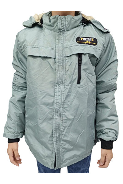 İrem Çocuk Giyim Erkek Çocuk Vintage Yazılı Kapüşonu Çıkabilen Peluş Astarlı ...