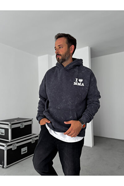 BYBASICMAN Черна MMA миеща се суитшърт с качулка RES-1038