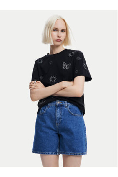 Desigual Γυναικείο T-Shirt 24WWTK96 Μαύρο