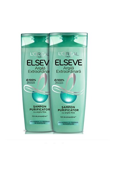 ELSEVE 2x Șampon Purificator cu Argilă Extraordinară pentru Păr Gras 285 ml Set