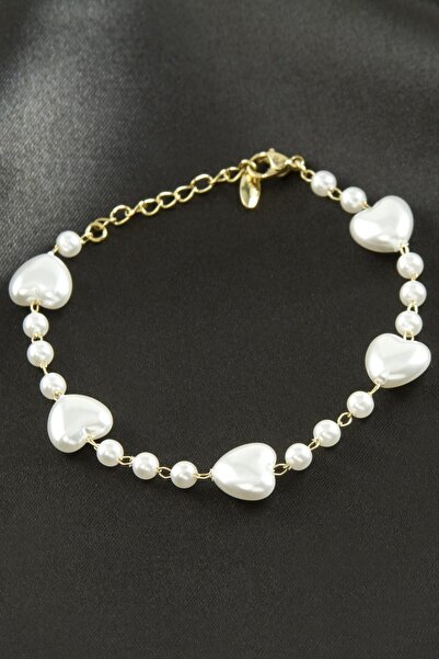 Marsilyan Xuping Heart Pearl Luxury Steel Bracelet