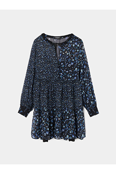 Desigual Γυναικείο Καλοκαιρινό Φόρεμα 24SWVW20 Μπλε Σκούρο Μπλε