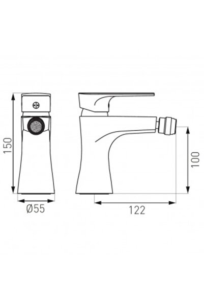 FERRO Square - stationary bidet tap