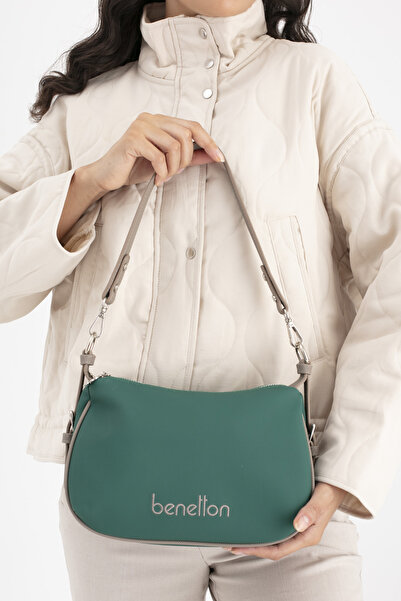 United Colors of Benetton Benetton Women's Shoulder Bag Emerald - Dark Stone Bnt1699