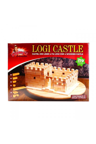 Klemy's Collection Logi Castle Construction Set, Wooden Cube Castle, Klemy's Collection, 219 pieces
