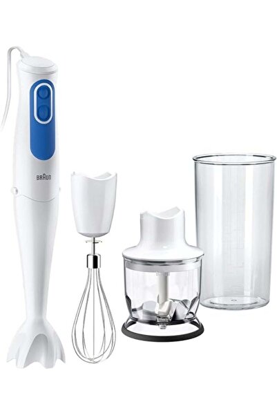 Braun Multi Quick 3 Hand Blender MQ3025 - 2 Speeds, 0.600L Beaker, 0.350L Chopper, White