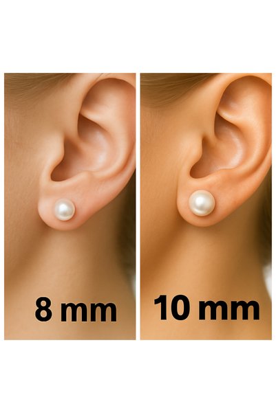 Set Paslanmaz Çelik ( EKONOMİK 2 Çift ) İnci Küpe ( 8 mm- 10 mm )