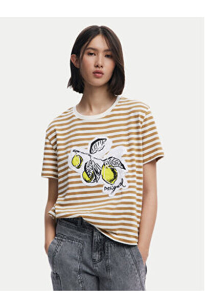 Desigual Γυναικείο T-Shirt 25SWTKAE Μπεζ