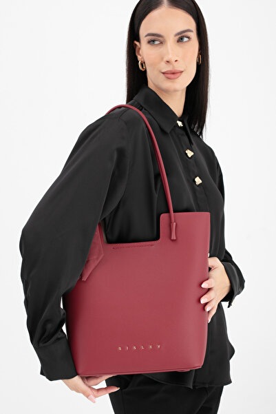 Sisley Women's Shoulder Bag Burgundy - Stone Sly264