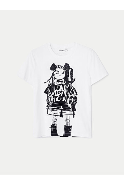 Desigual Γυναικείο T-Shirt 24WWTK90 Λευκό