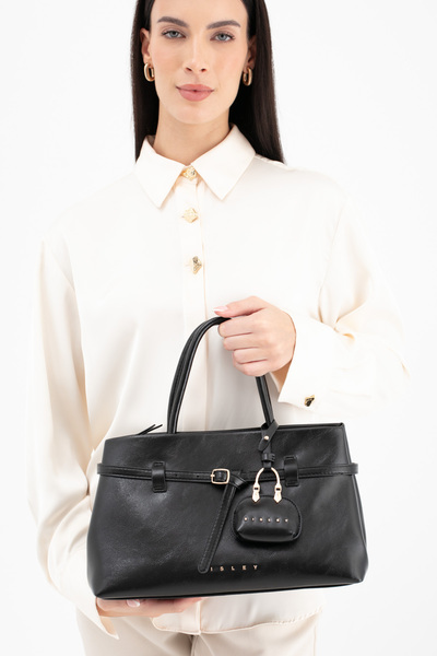 Sisley حقيبة يد نسائية سوداء SLY238