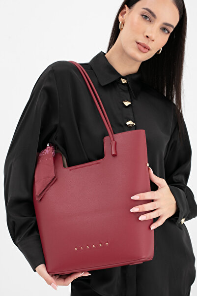 Sisley Women's Shoulder Bag Burgundy - Stone Sly264