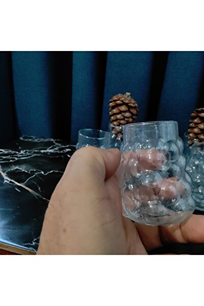 ORTAKÖY CENNETİ 6 Pieces Grape Model Coffee Glass Cup 90 Cc Volume Height 9 cm Rim Diameter 5 cm Base Diameter 5 cm Dimensions