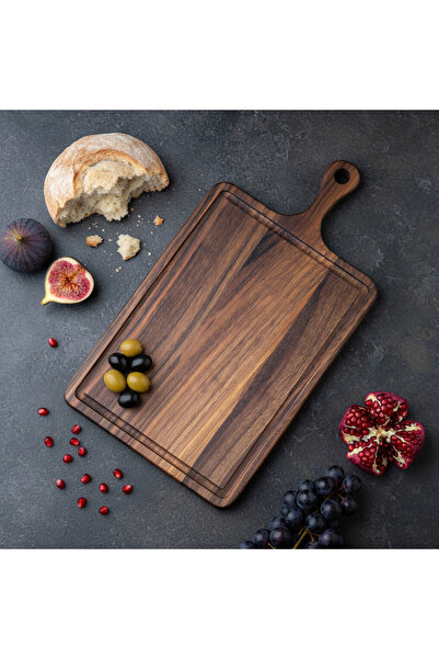 BG WOOD Walnut Wood Handle Presentation and Cutting Board – Cheese and Charcu...