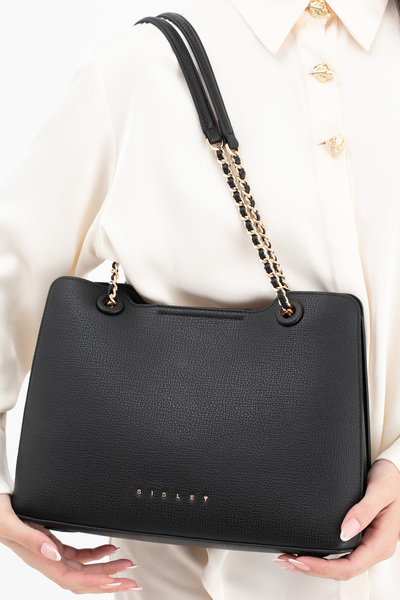 Sisley حقيبة يد نسائية سوداء SLY266