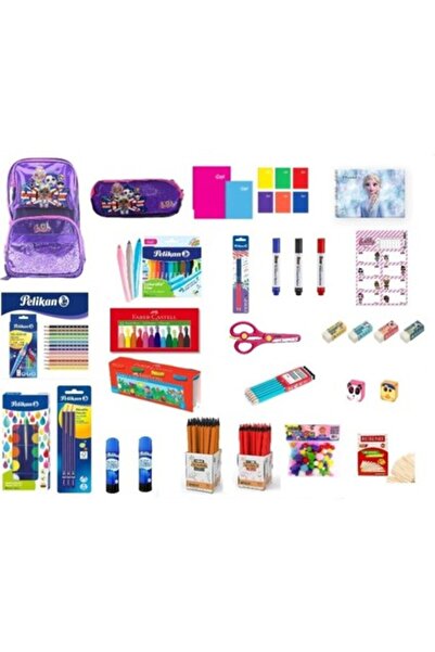 Pelikan Ilkokul Kırtasiye Seti 3 Mor Çantalı (Kız Öğrenci)